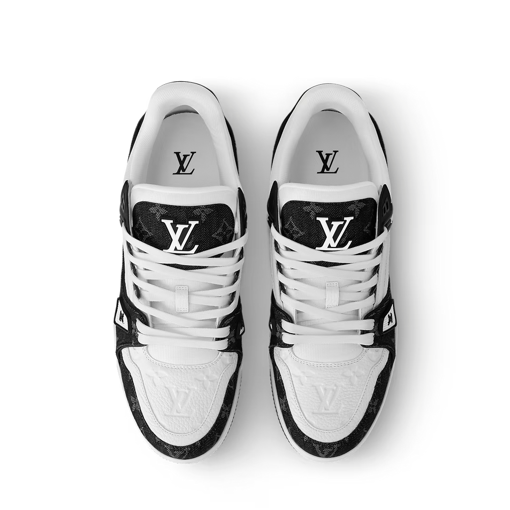 LV Trainer (White/Black Denim)