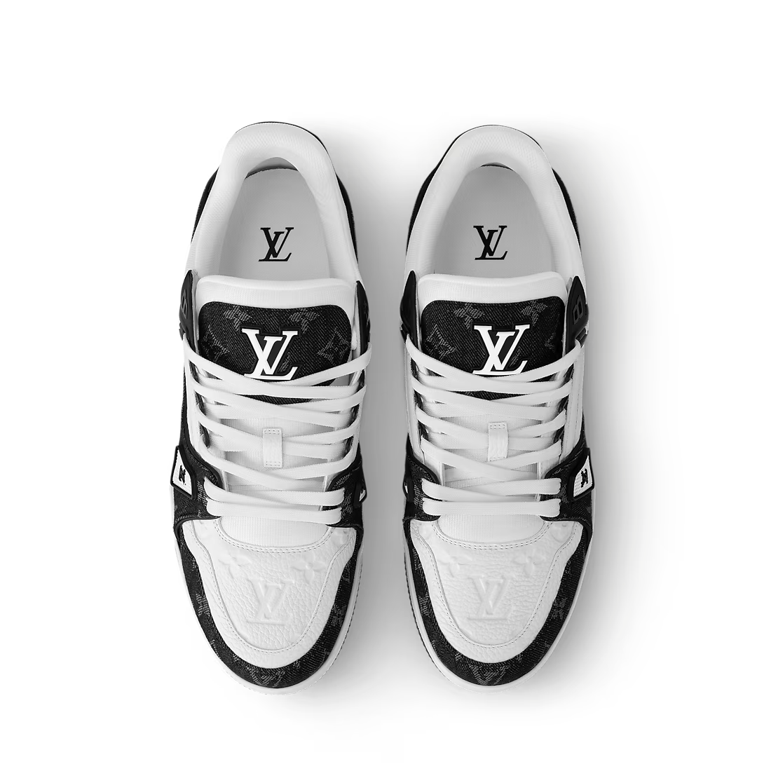 LV Trainer (White/Black Denim)