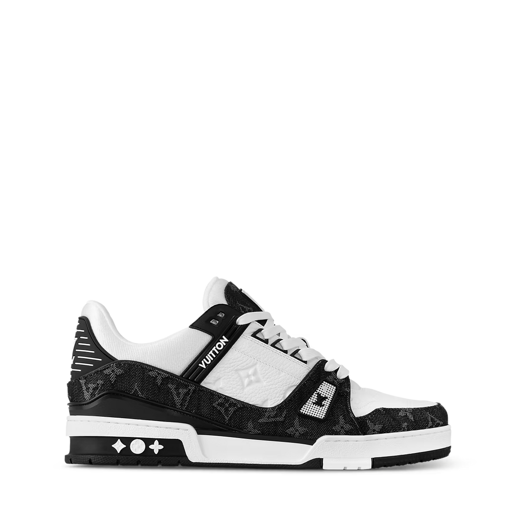 LV Trainer (White/Black Denim)