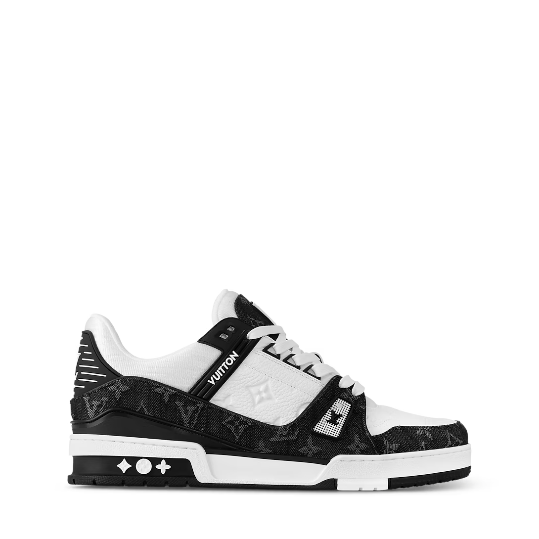 LV Trainer (White/Black Denim)