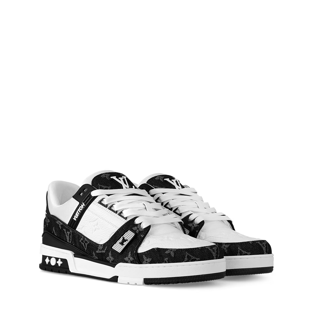 LV Trainer (White/Black Denim)
