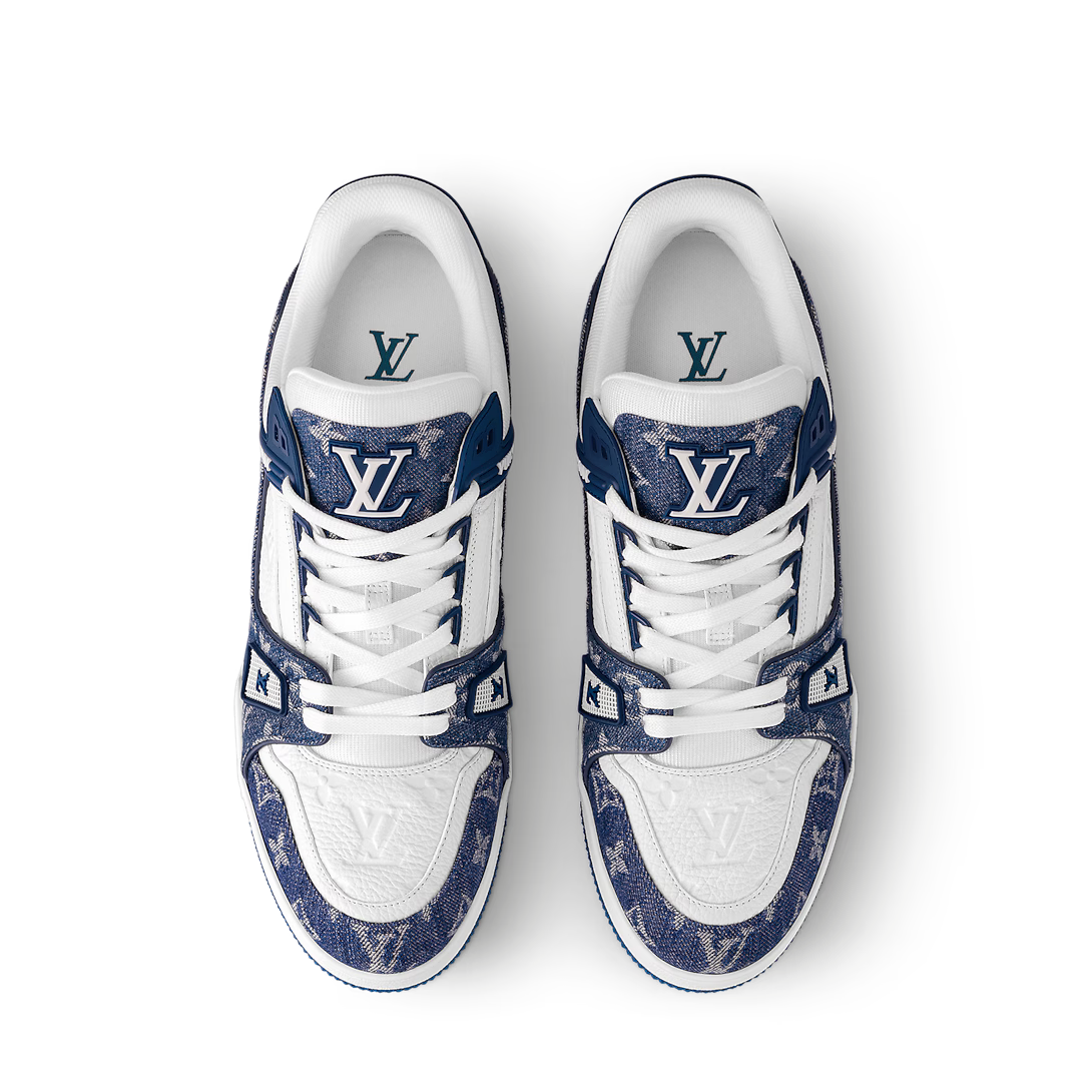 LV Trainer (White/Blue Denim)