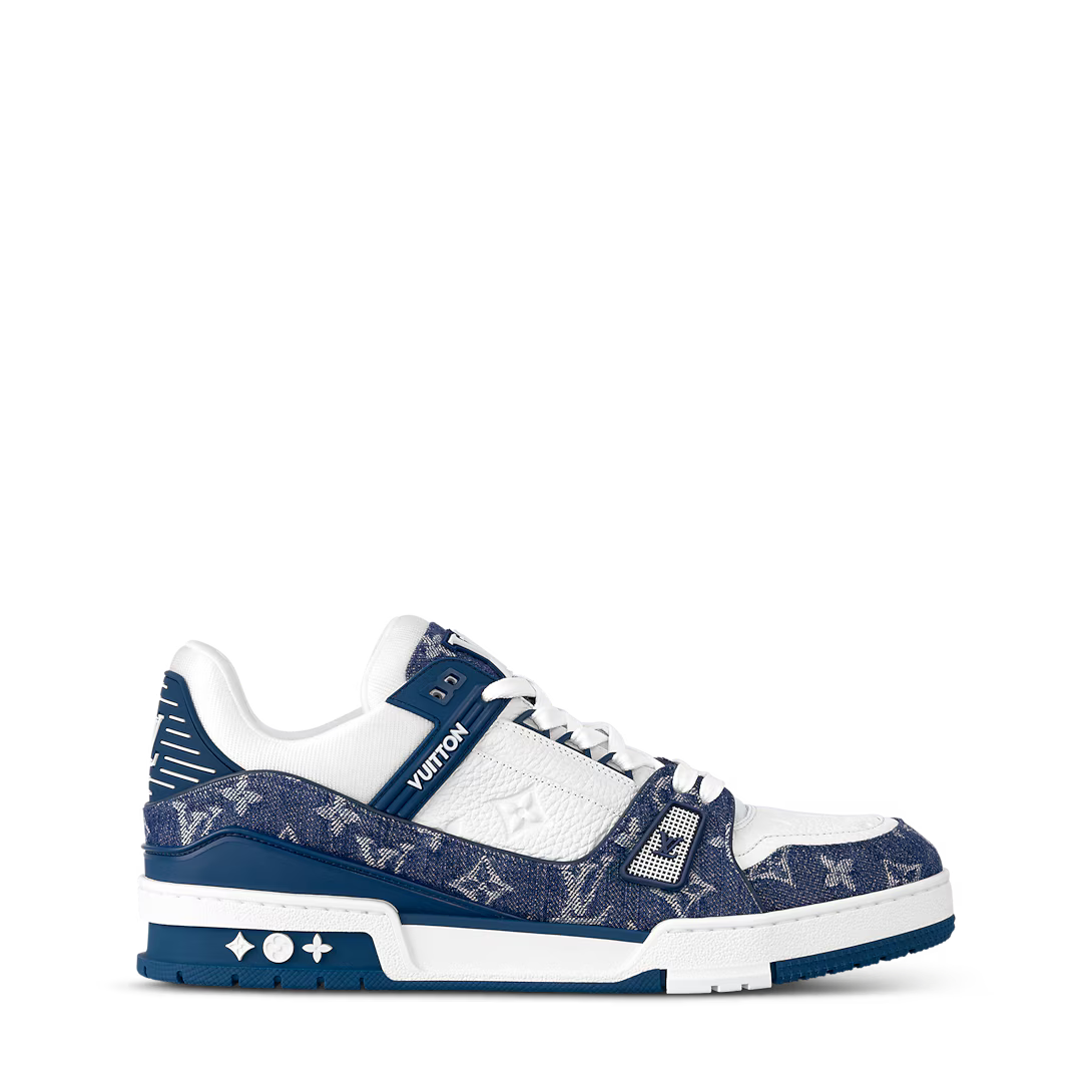 LV Trainer (White/Blue Denim)