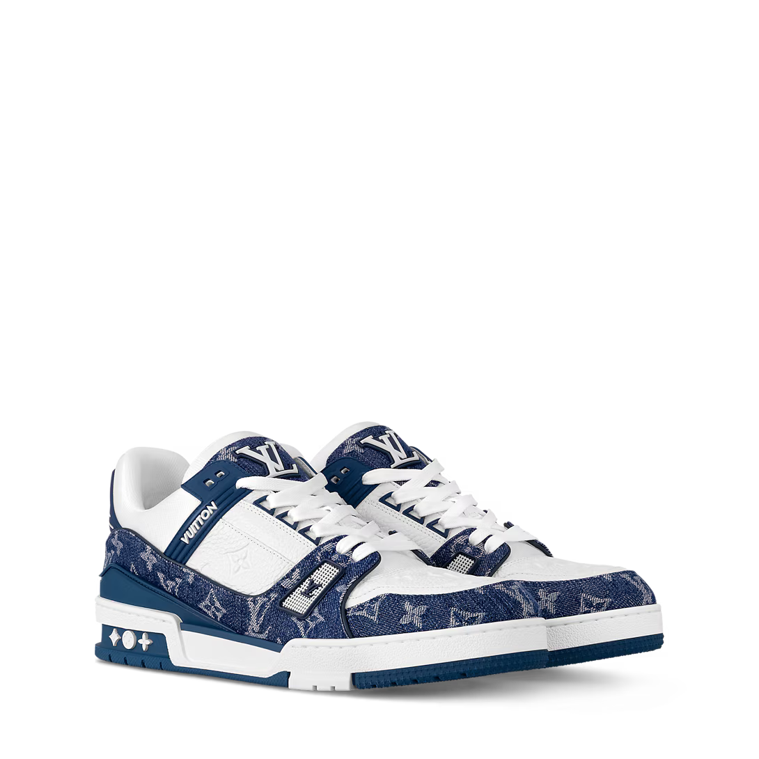 LV Trainer (White/Blue Denim)